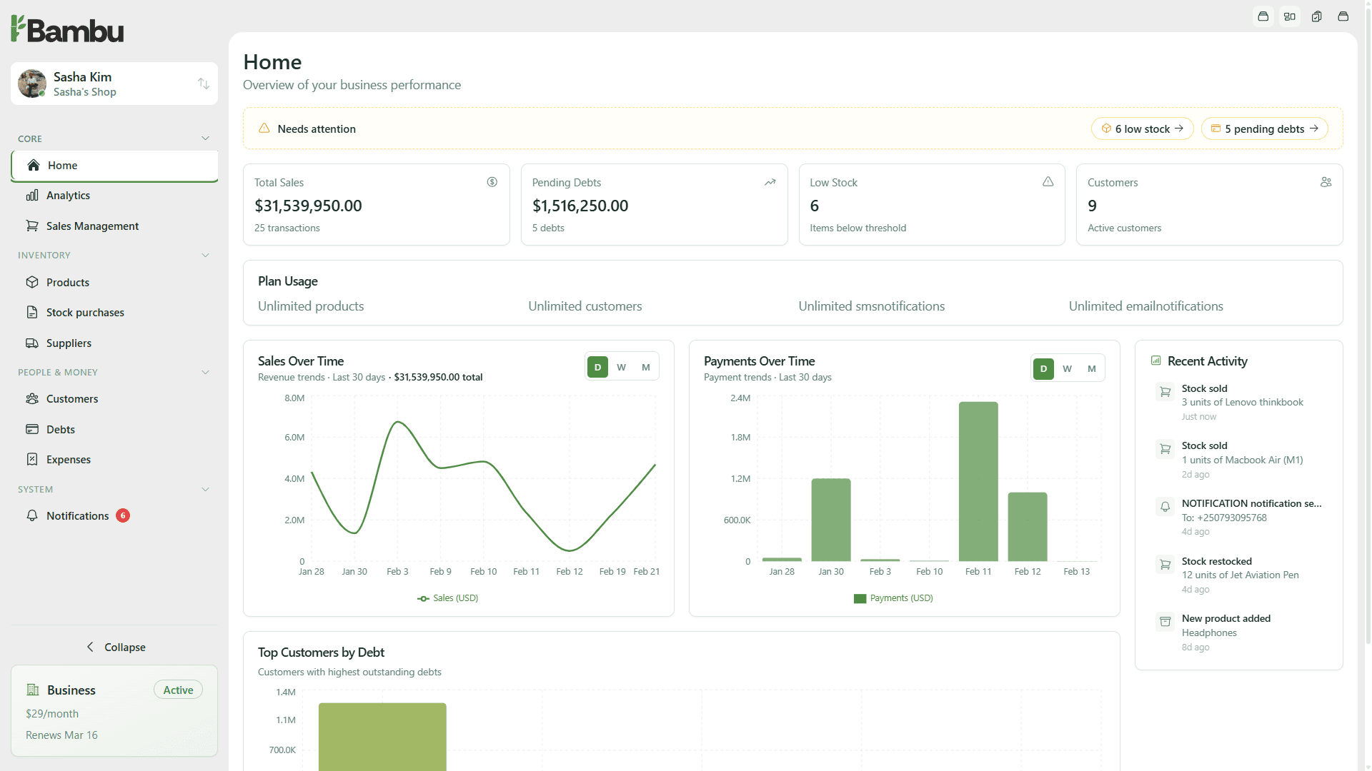 Bambu dashboard screenshot